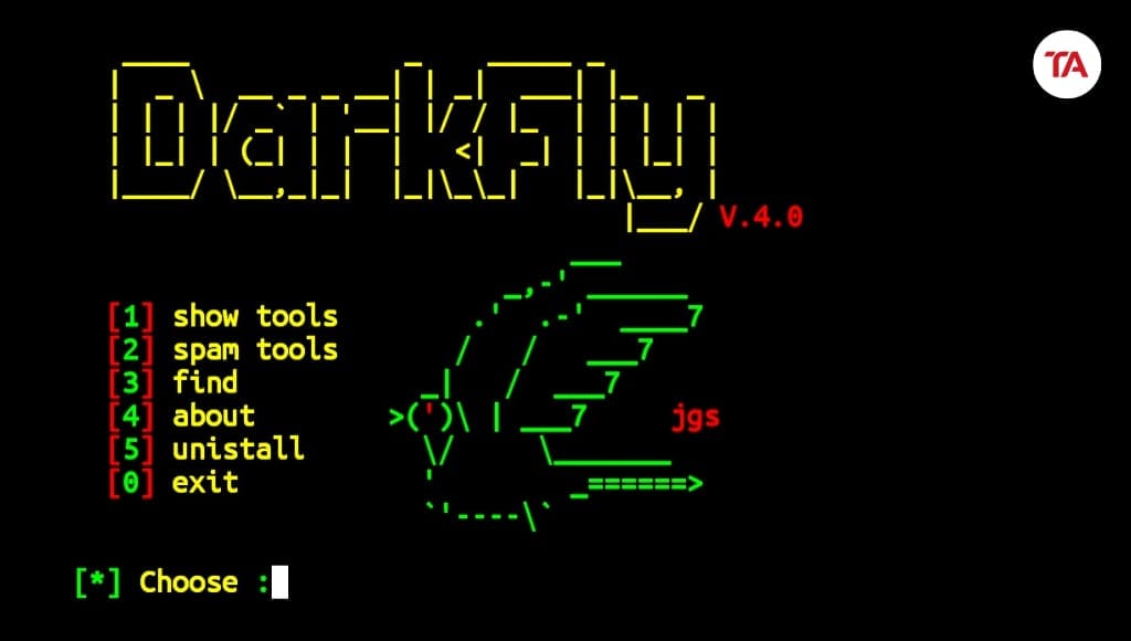 Darkfly in Termux installation and usage commands