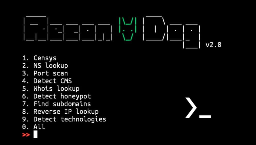 ReconDog in Termux installation and usage commands