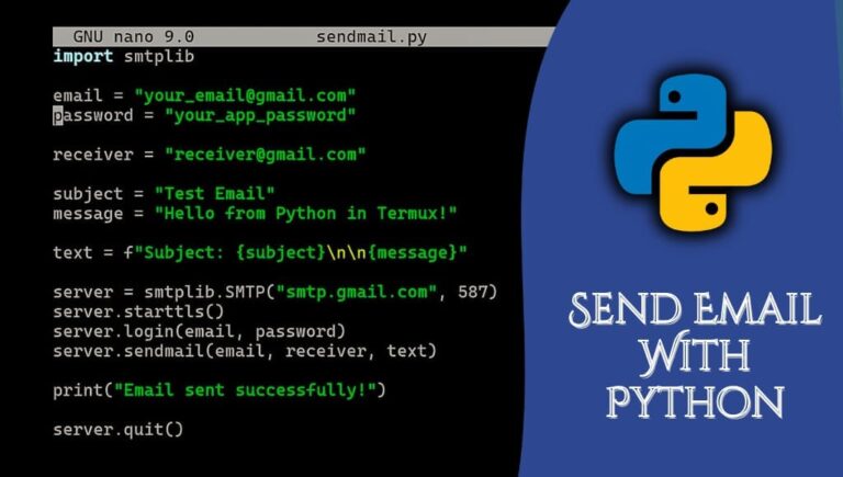How to send email with python in Termux