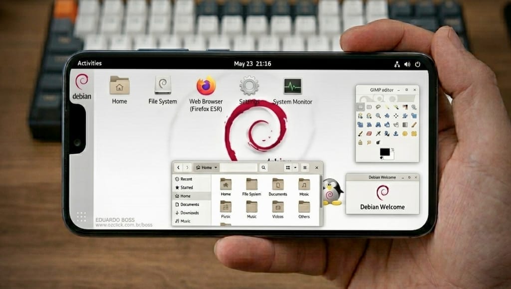 Debian Linux on android installation and desktop setup