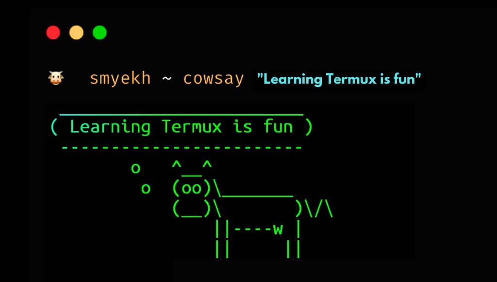 Cowsay installation and usage commands