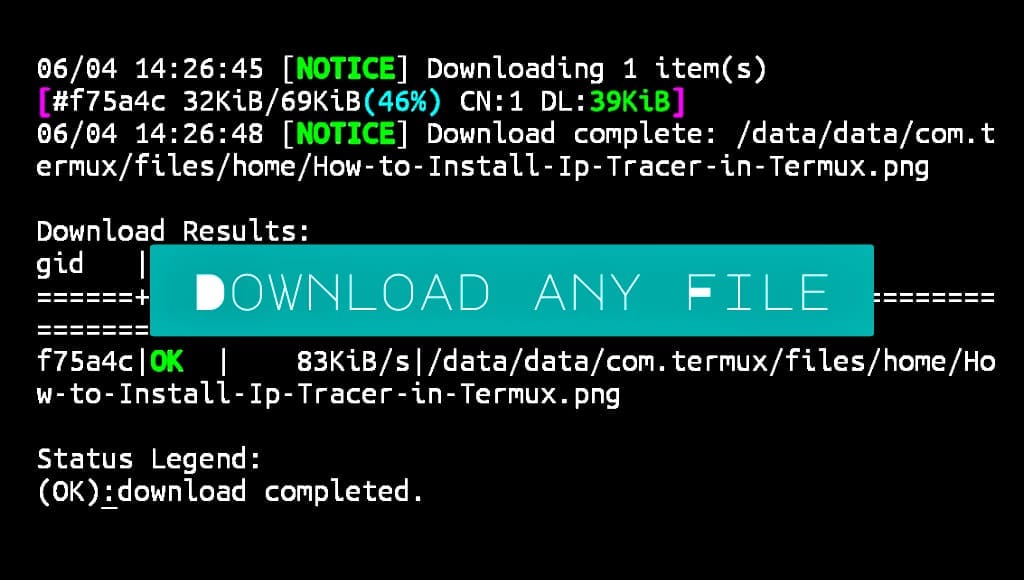 AriaAria2 in Termux – download any file