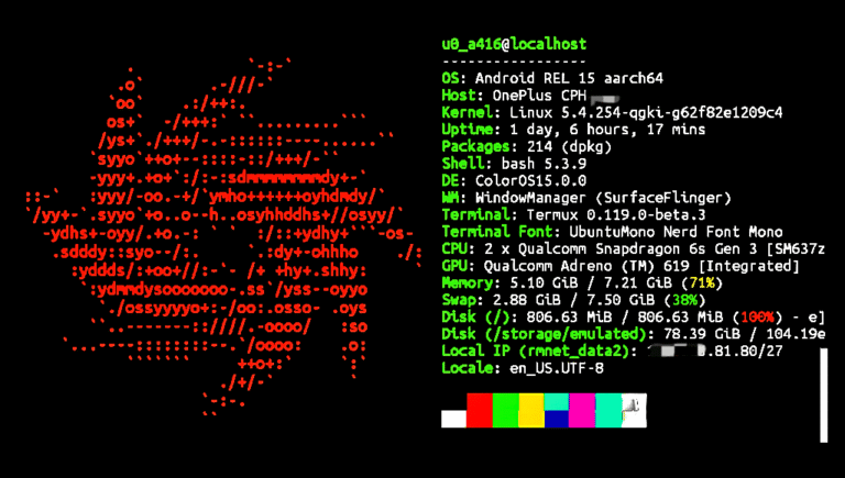 Fastfetch package in Termux