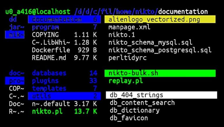 Ranger file manager in Termux