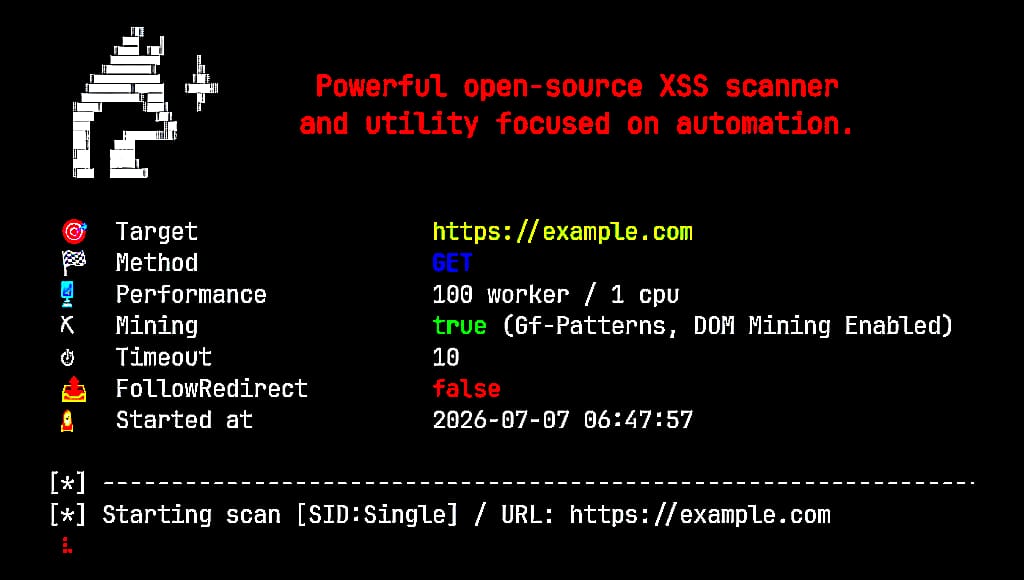 Dalfox XSS vulnerabilities scanning tool