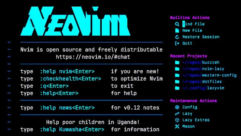 Neovim in Termux install and usage commands