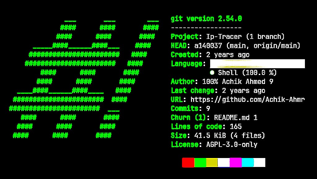 Onefetch tool Installation and Usage Commands