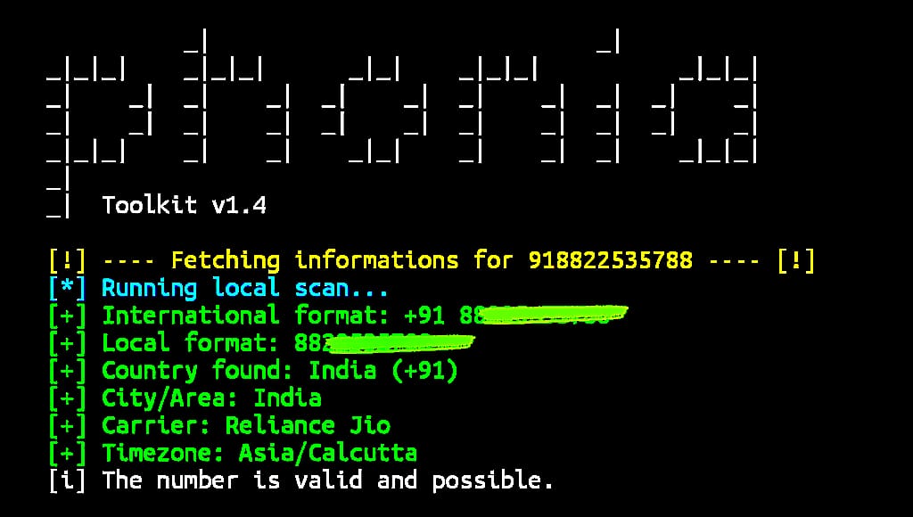 Phone number information gathering