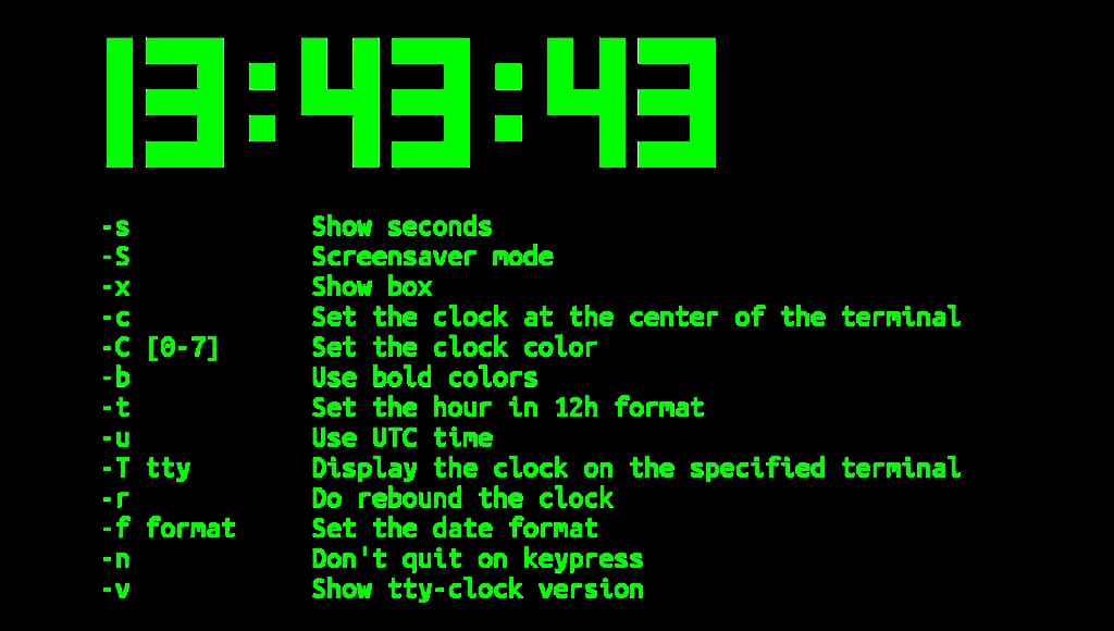 tty clock in Termux installation and usage
